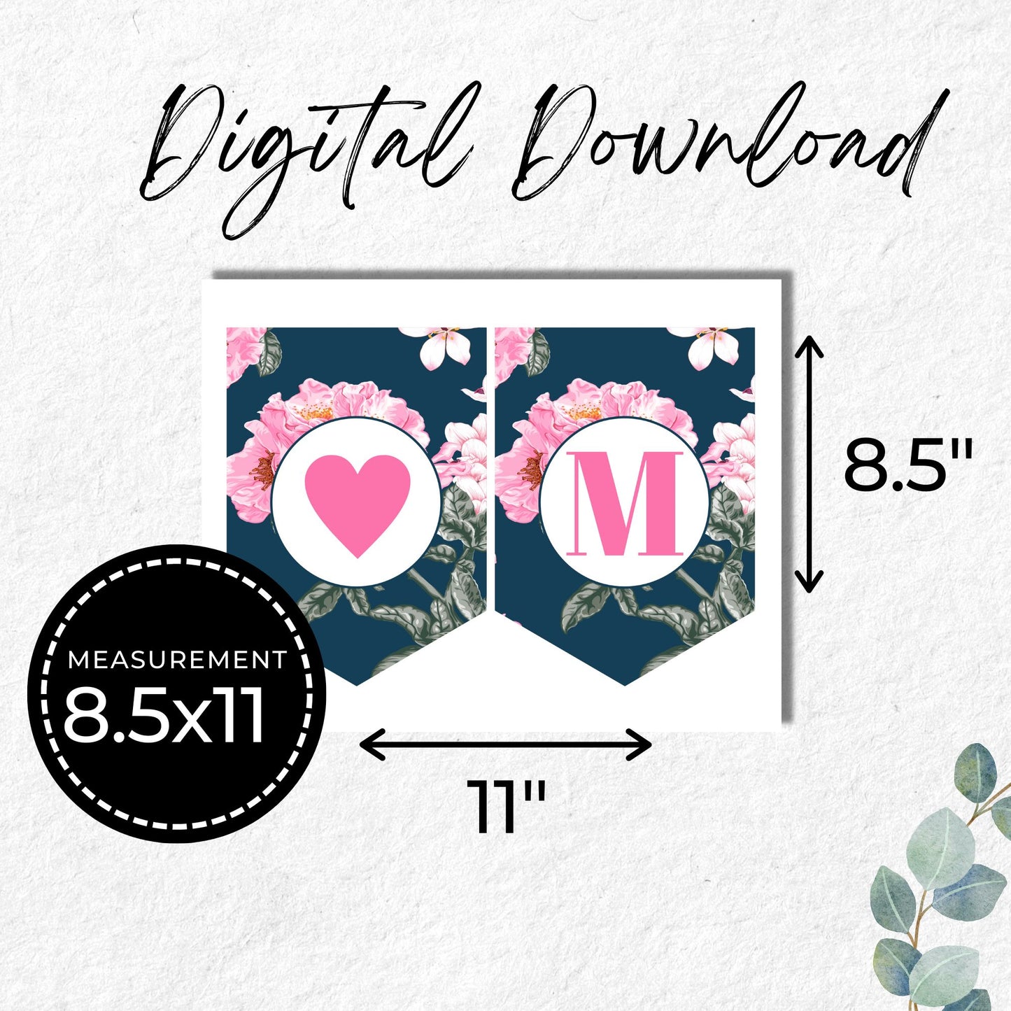Happy Mother's Day Mom Banner Printable - Floral