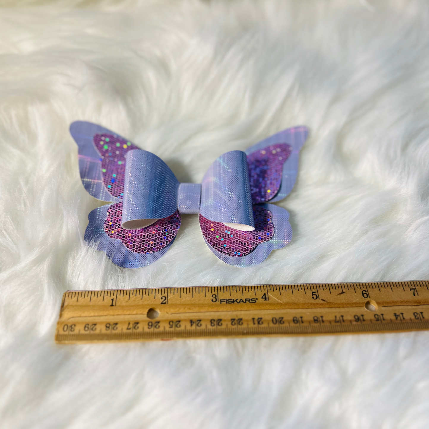 Purple Layered Butterfly Shape Hairbow