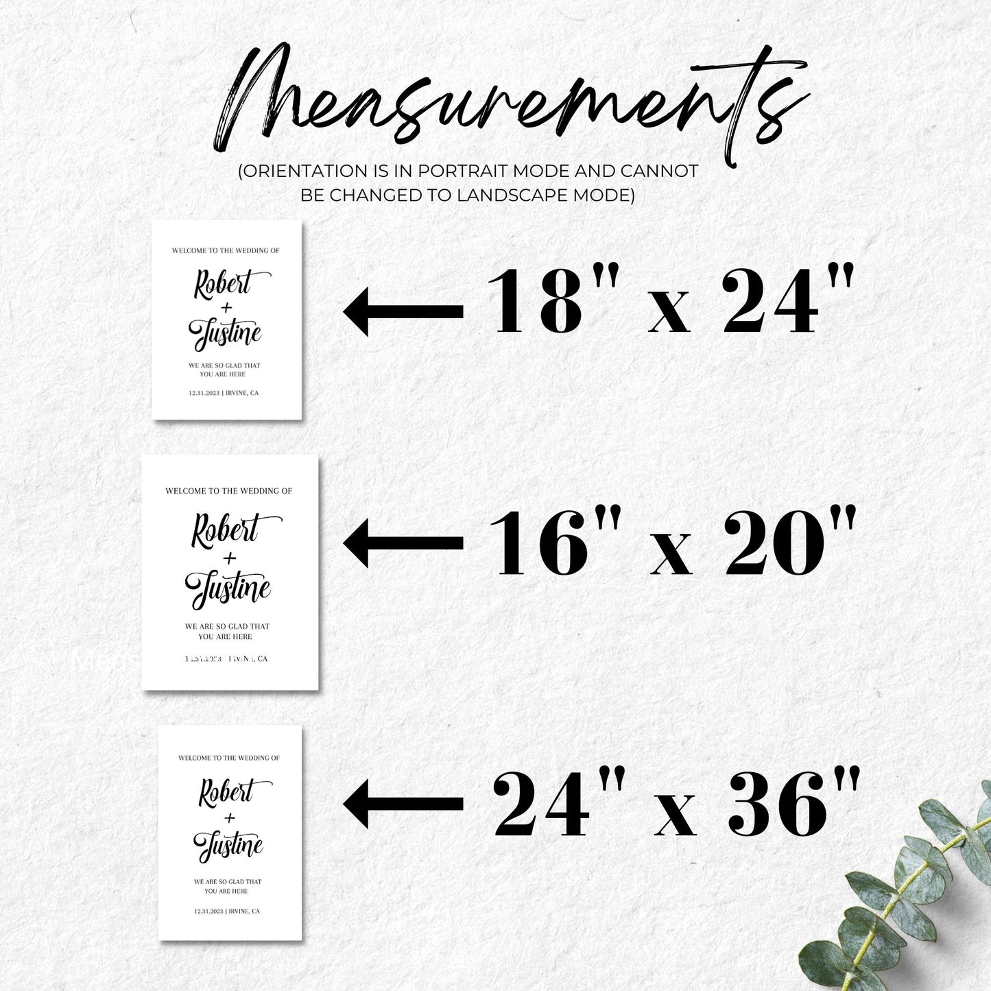Minimalists Personalized Wedding Sign Template