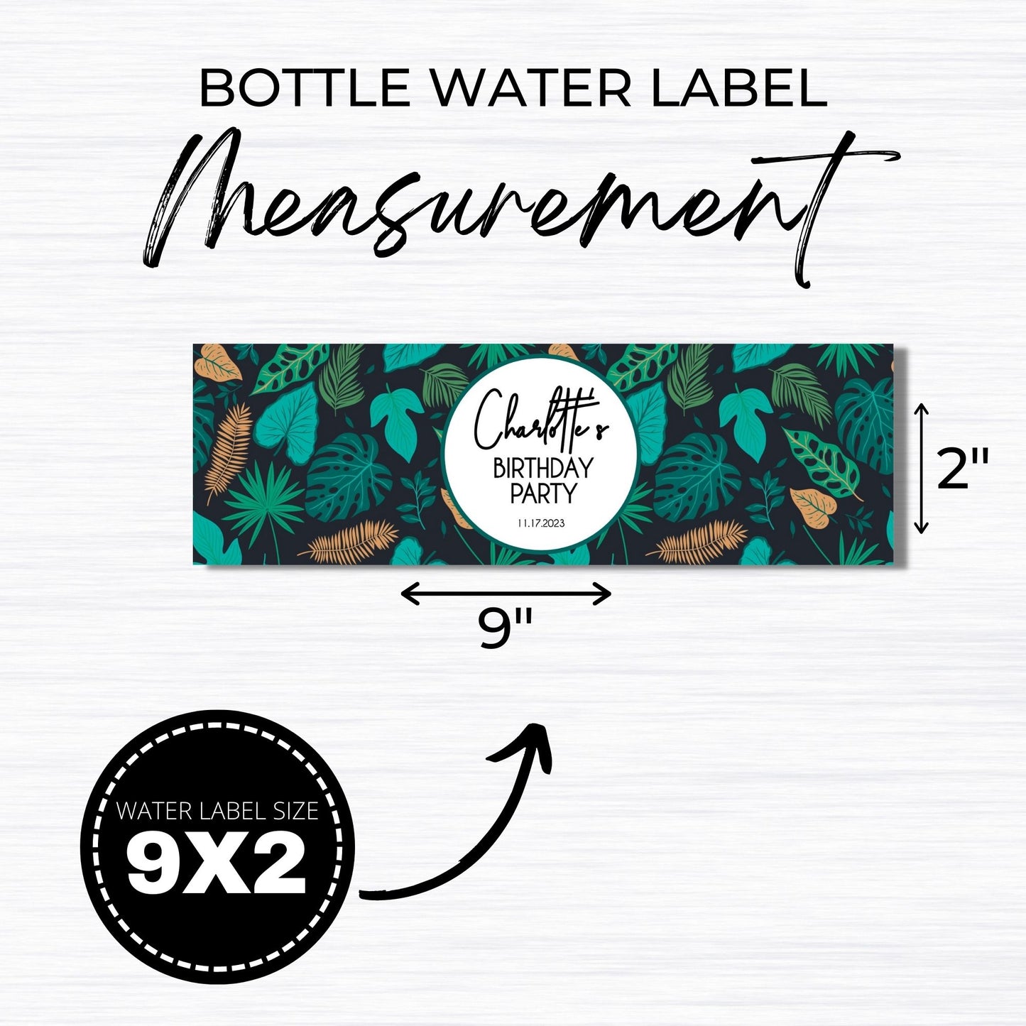 Tropical Water Bottle Label Template