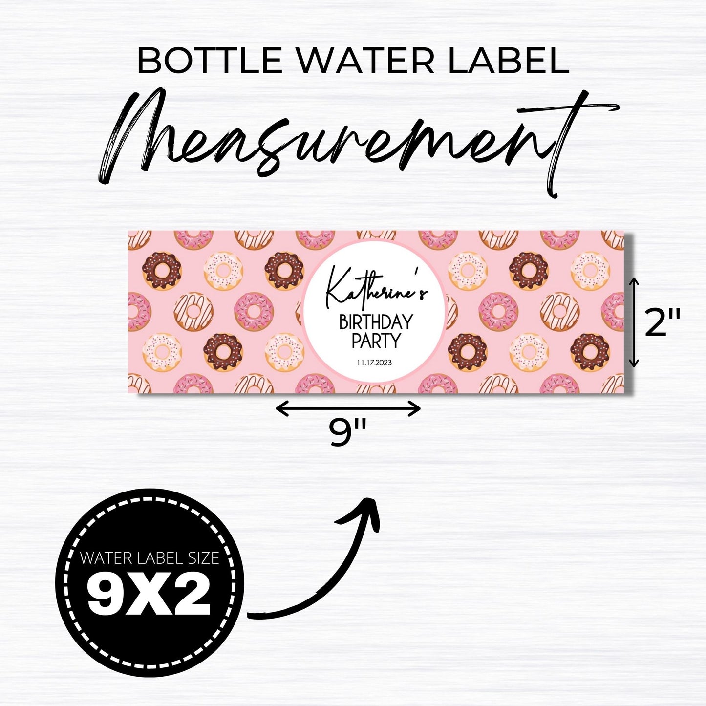 Donut Water Bottle Label Template