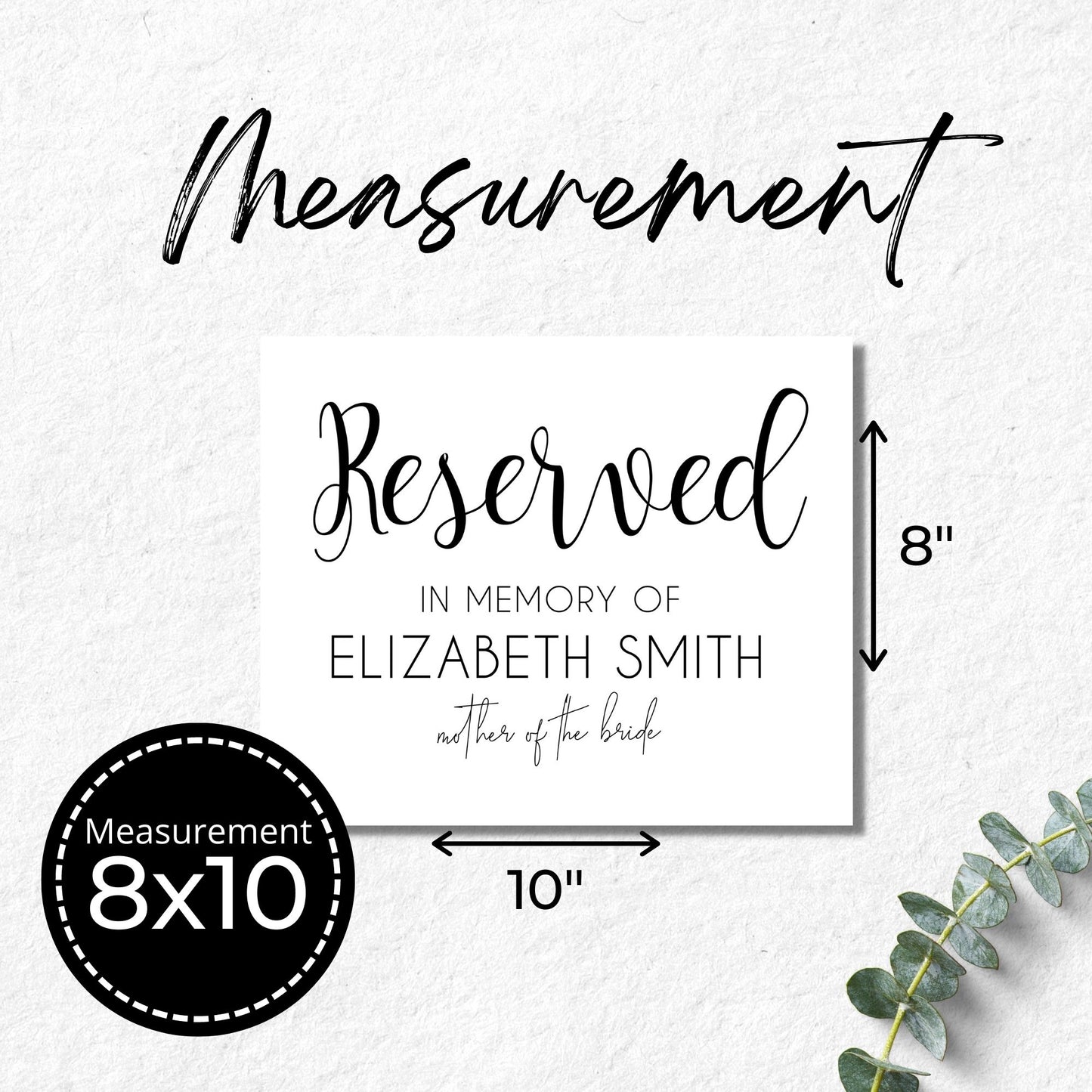 Reserved Wedding Sign Template