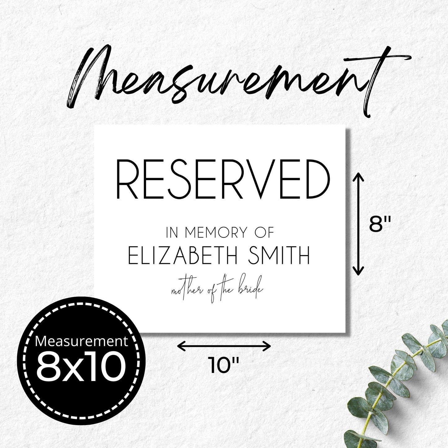 Bride’s Mom Memorial Sign 8x10 Template