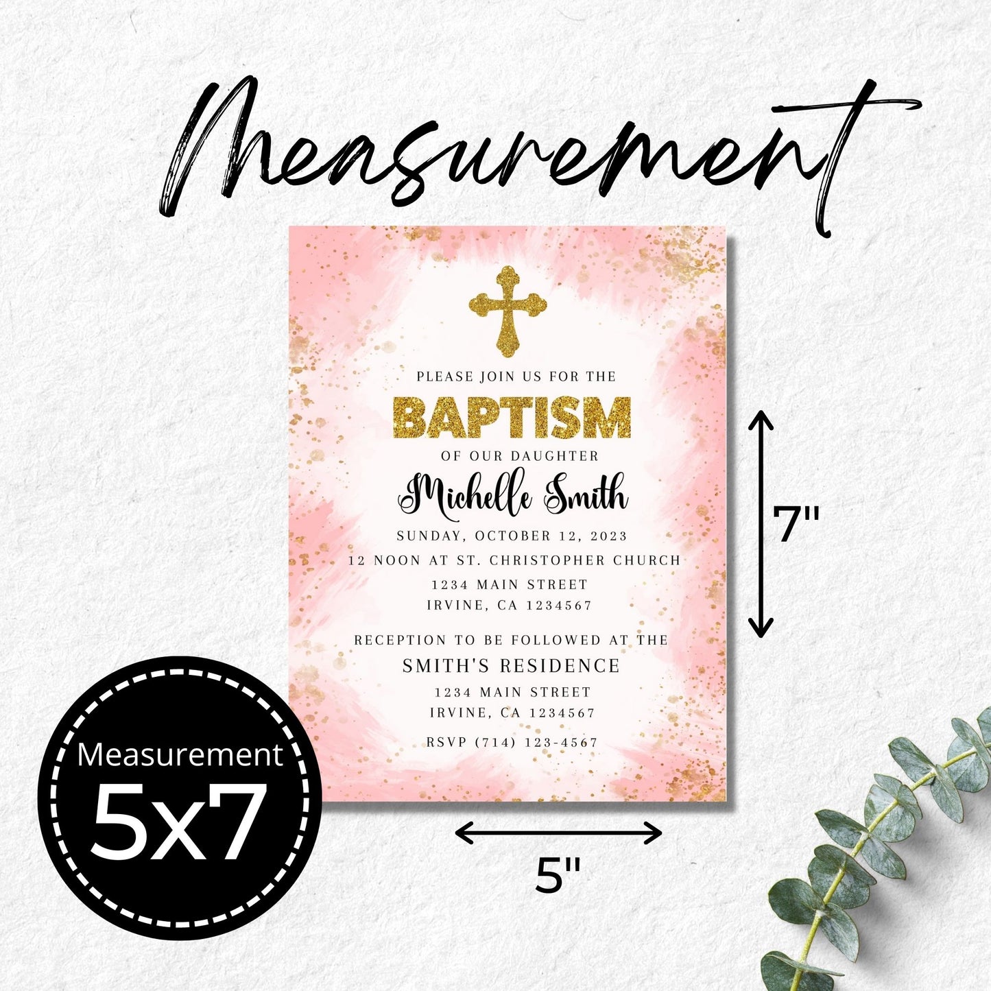 Baptism Invitation Template for a Girl
