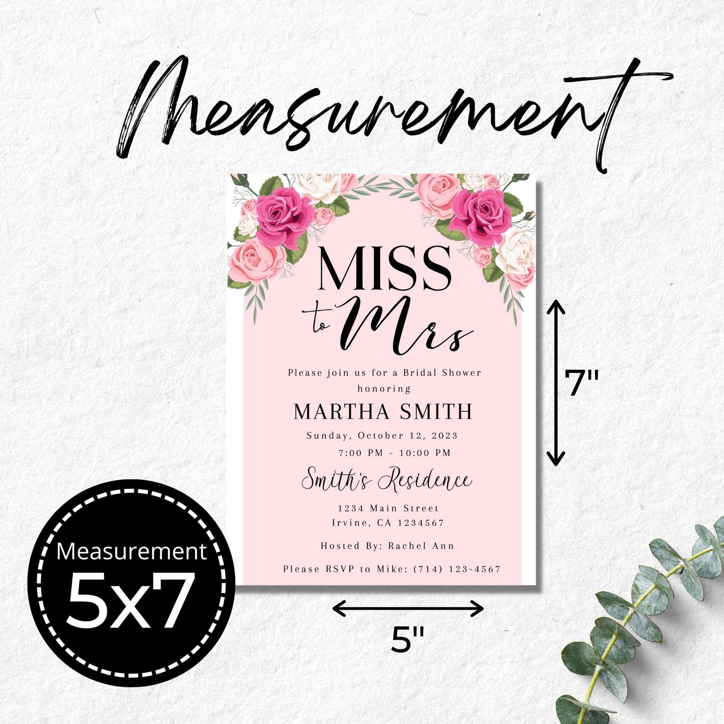 Miss to Mrs Invitation Template