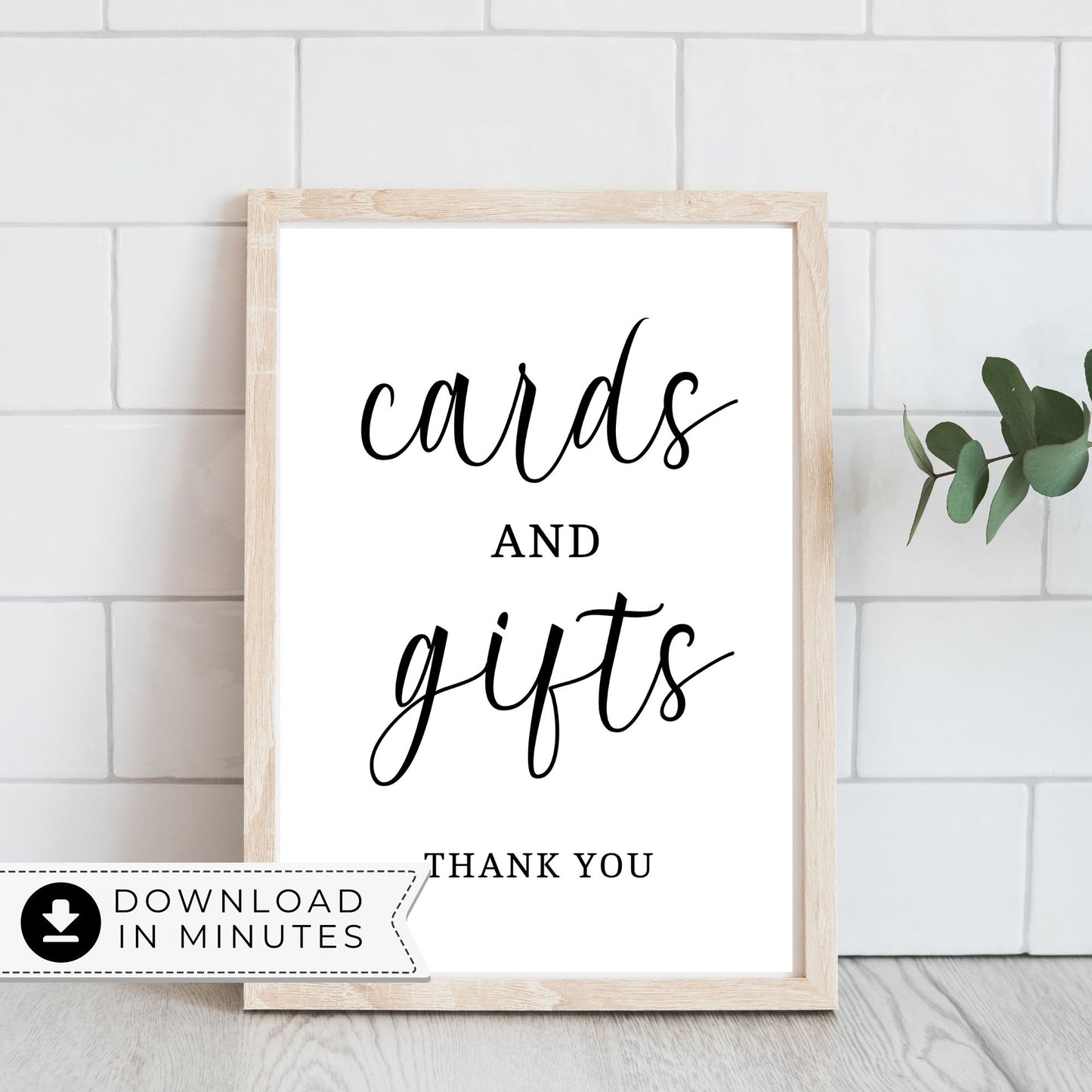 Minimalist Cards and Gifts Printable Wedding 8x10 Sign