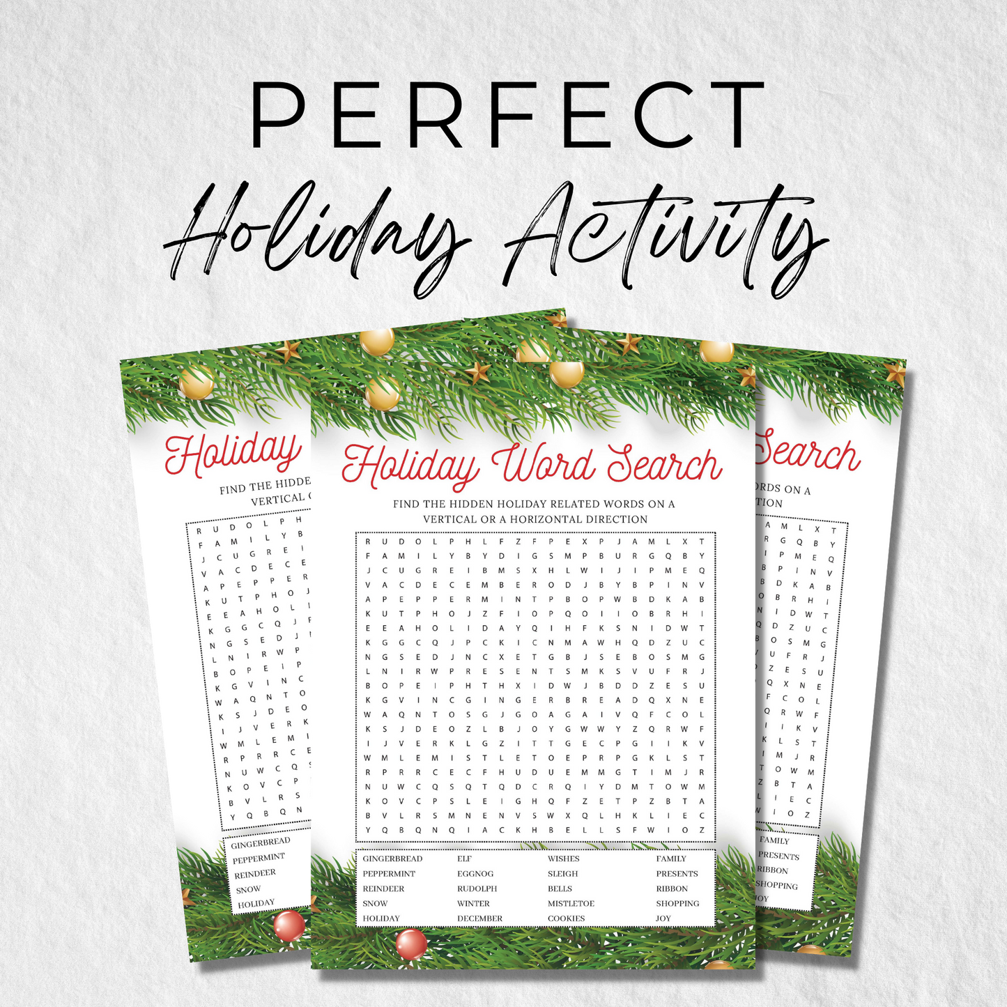 Holiday Games for Work - Printable Word Search