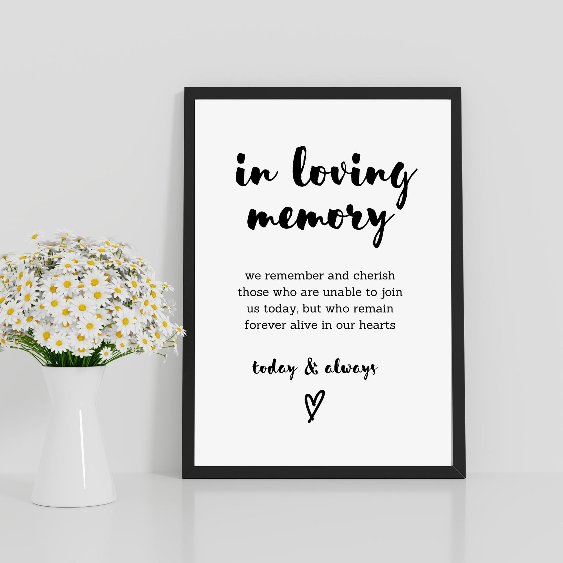 Printable In Loving Memory Memorial Sign for a Wedding