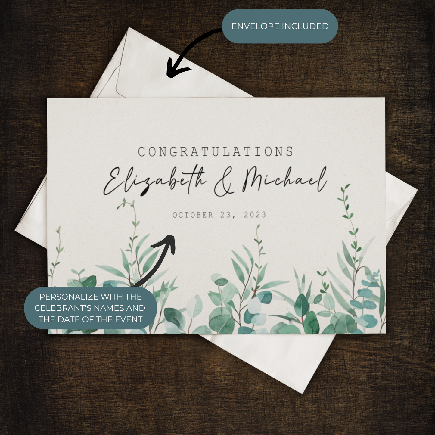 Personalized Wedding Greeting Card for the Newlywed