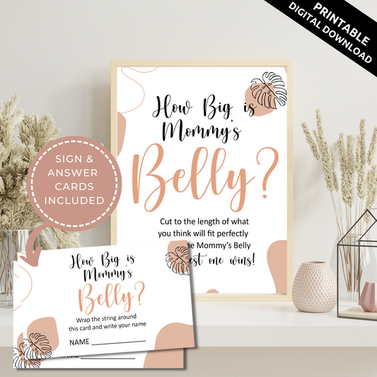 Aesthetic Printable How Big is Mommy's Belly Sign and Cards