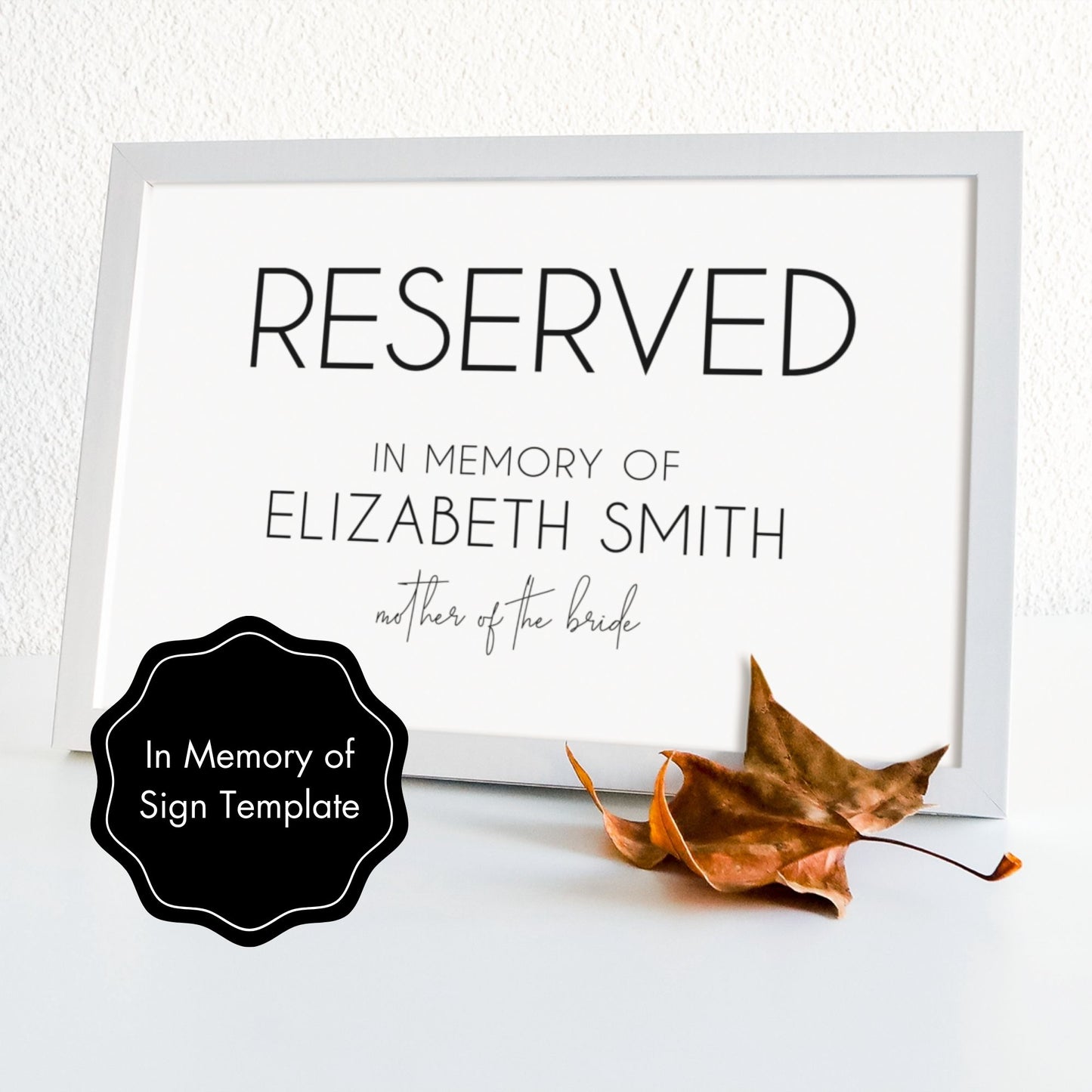 Bride’s Mom Memorial Sign 8x10 Template