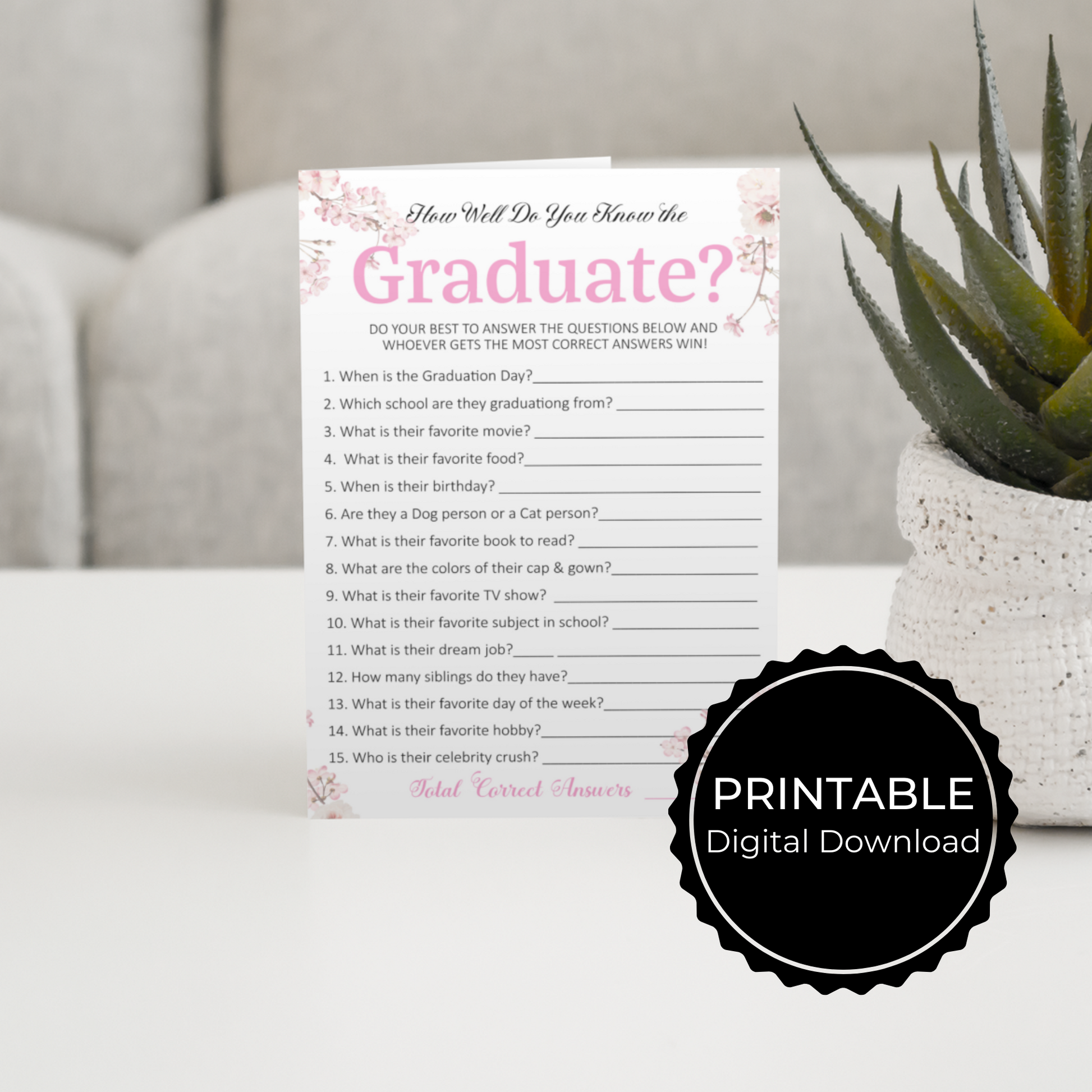 How Well Do You Know the Graduate Game - Pink Floral – Droo & Aya how-well-do-you-know-the-graduate-game-pink-floral-droo-aya