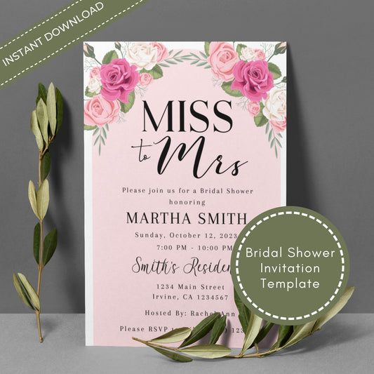 Miss to Mrs Invitation Template