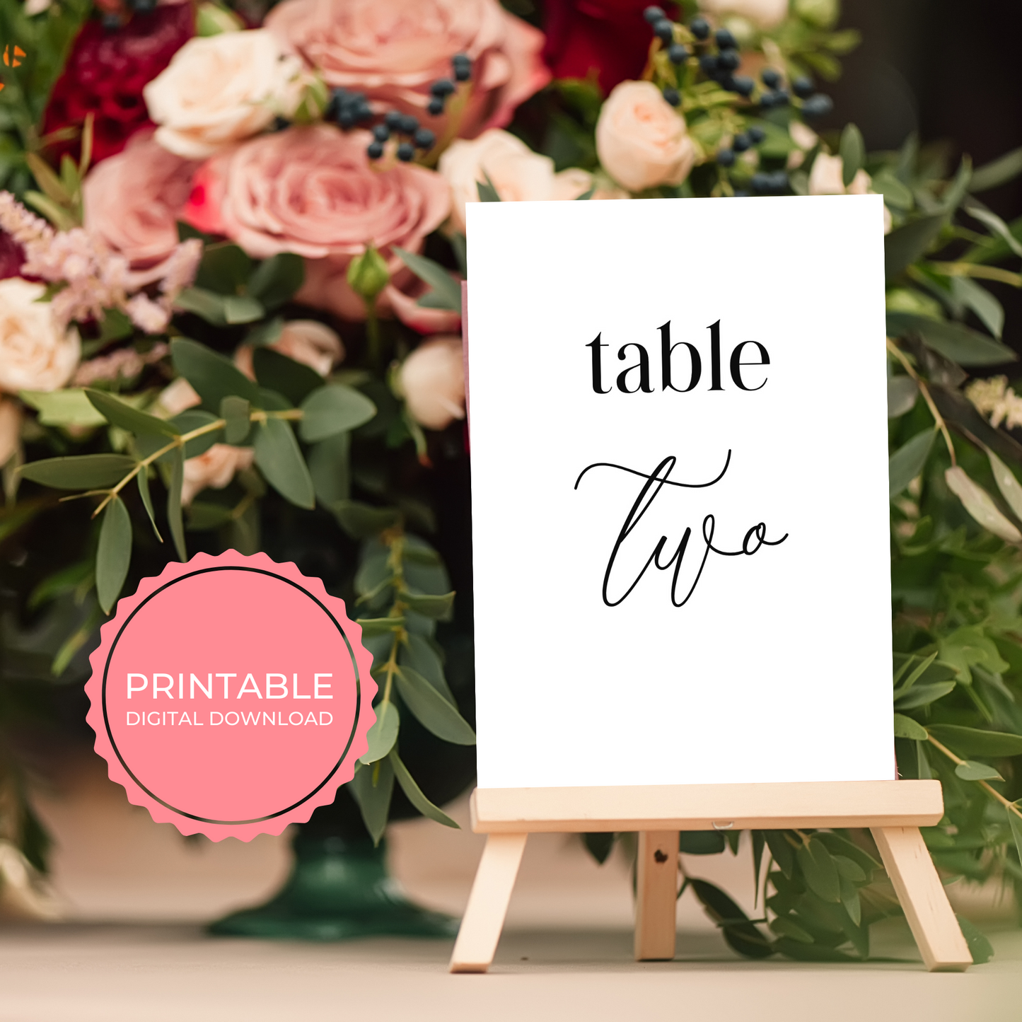 Wedding Table Numbers Printable - Table 1-20