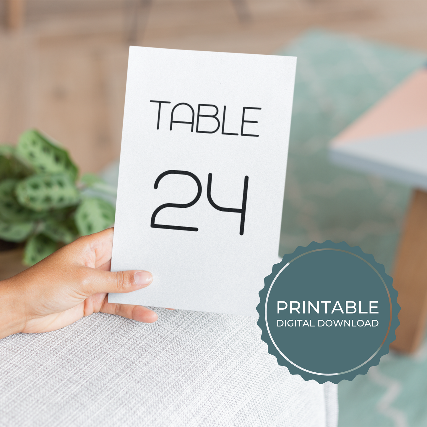 Wedding Table Numbers Printable - Table 1-25
