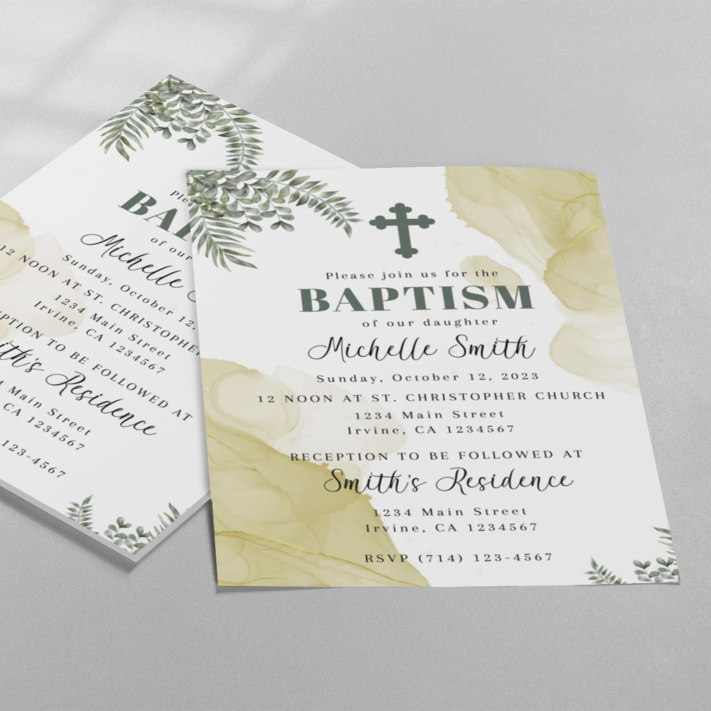 Baptism Invitation Template for a Girl