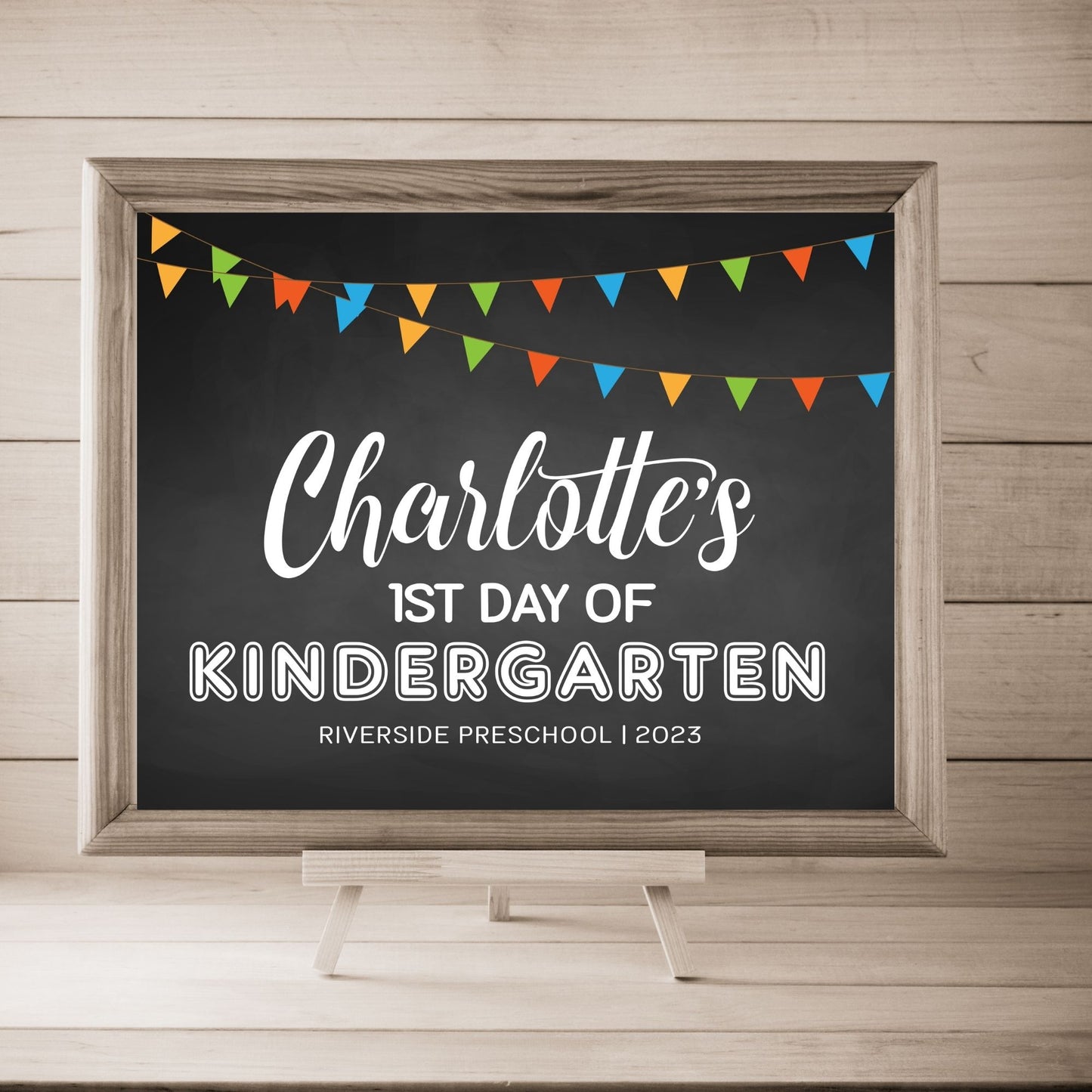 First Day of Kindergarten Sign Template 8x10