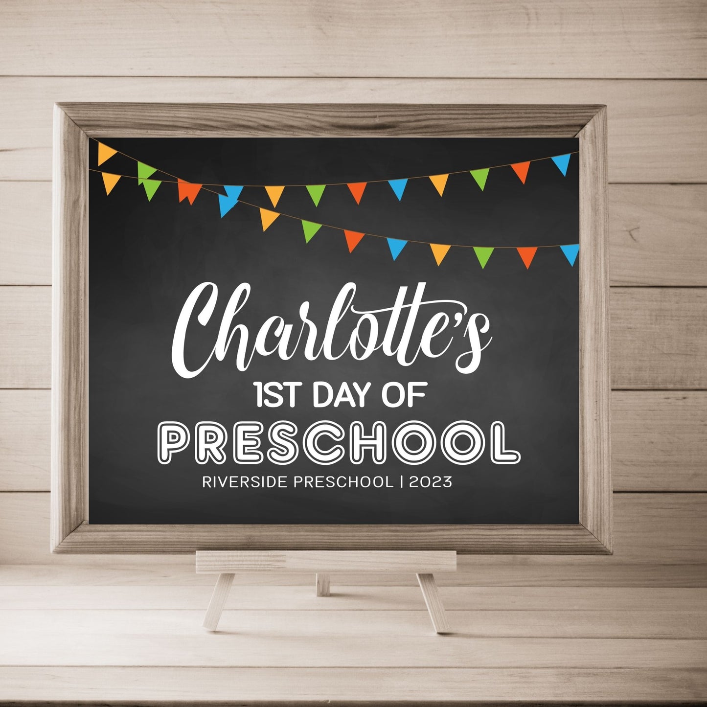 First Day of Preschool Sign Template 8x10