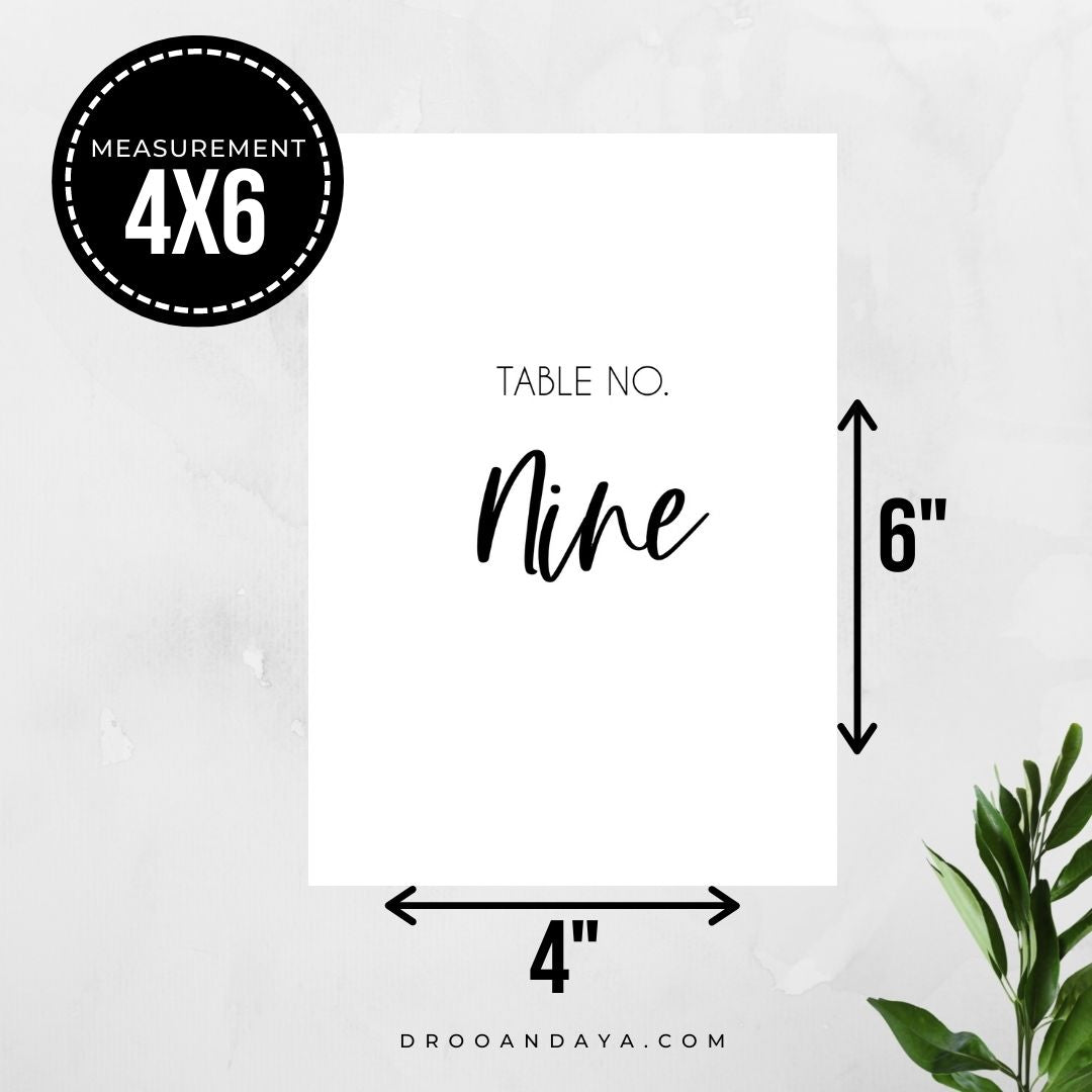 Table Numbers 1-20 Printable