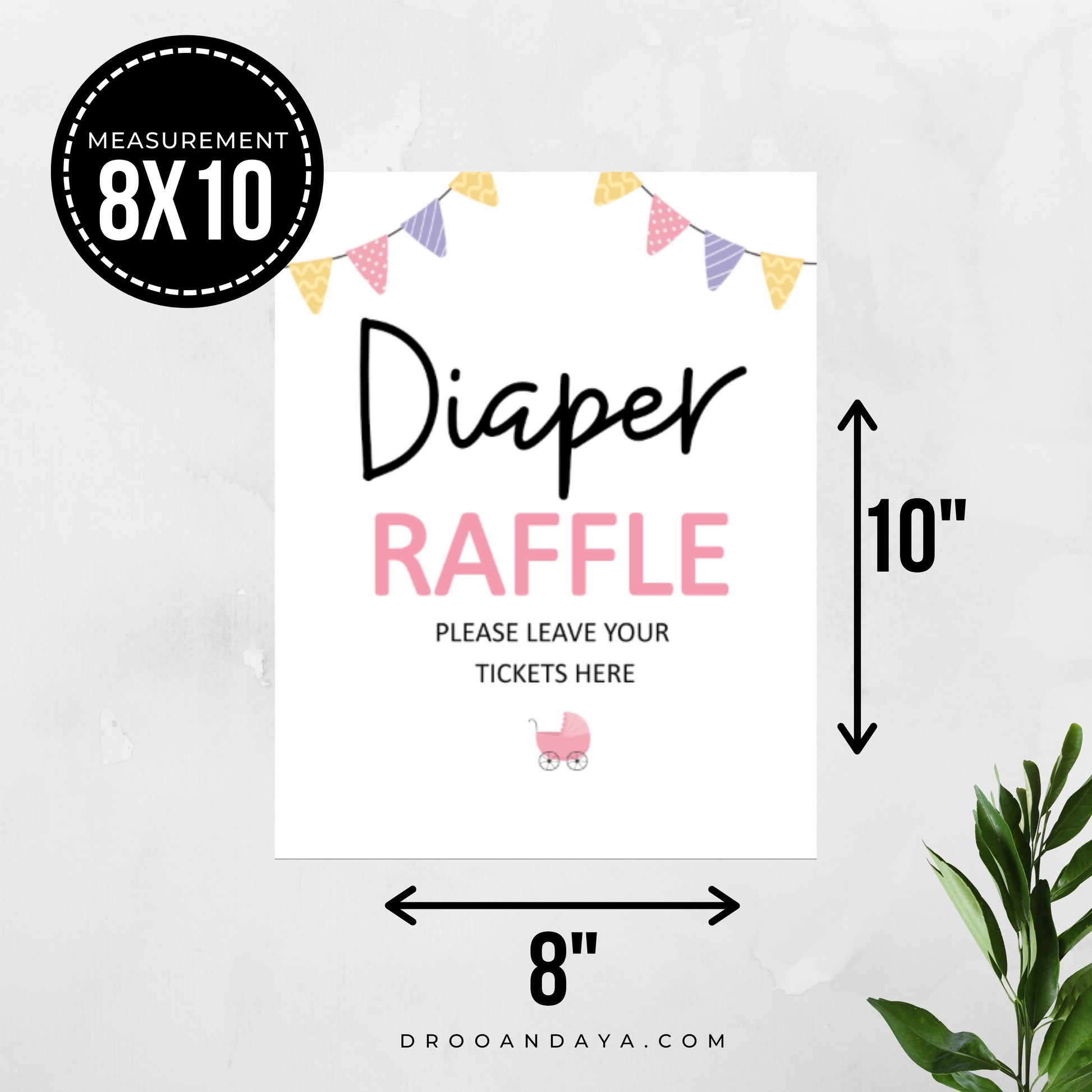 Diaper Raffle Sign and Ticket Printable