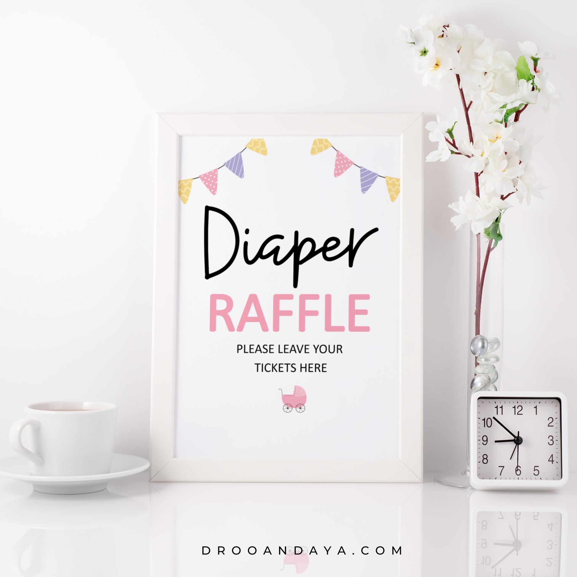 Diaper Raffle Sign and Ticket Printable