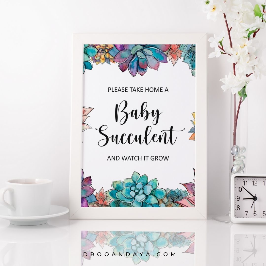 Baby Succulent Baby Shower Sign