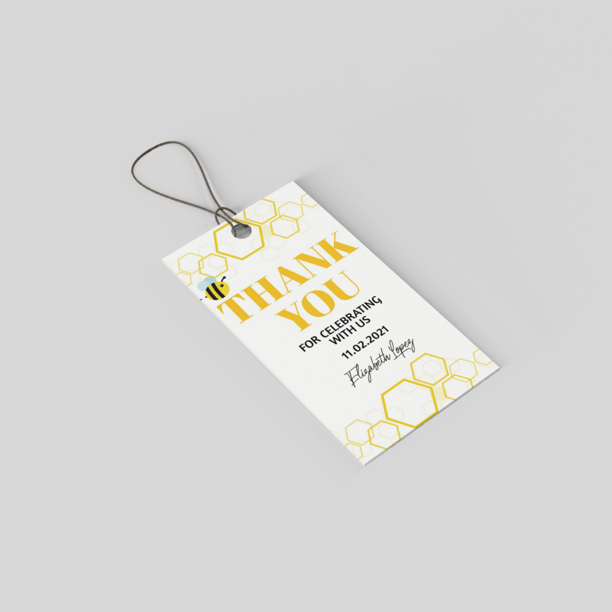 Baby Shower Favor Tags Template  - Bee Theme