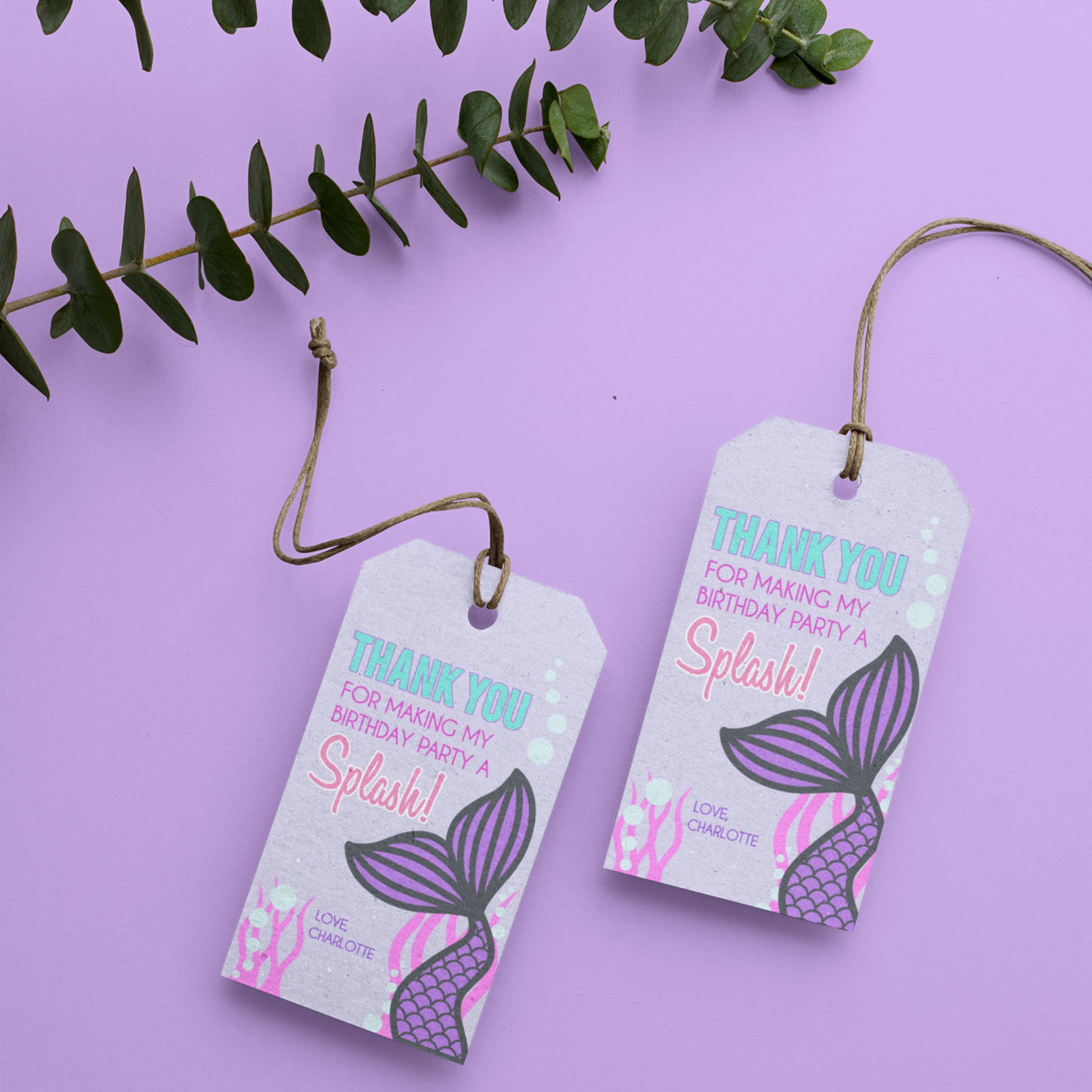 Birthday Party Favor Tags Template - Mermaid – Droo & Aya birthday-party-favor-tags-template-mermaid-droo-aya