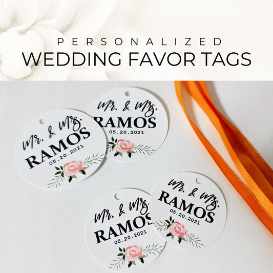 Wedding Favor Tags, Bridal Shower Tags, Purple Floral Party Favor Tags