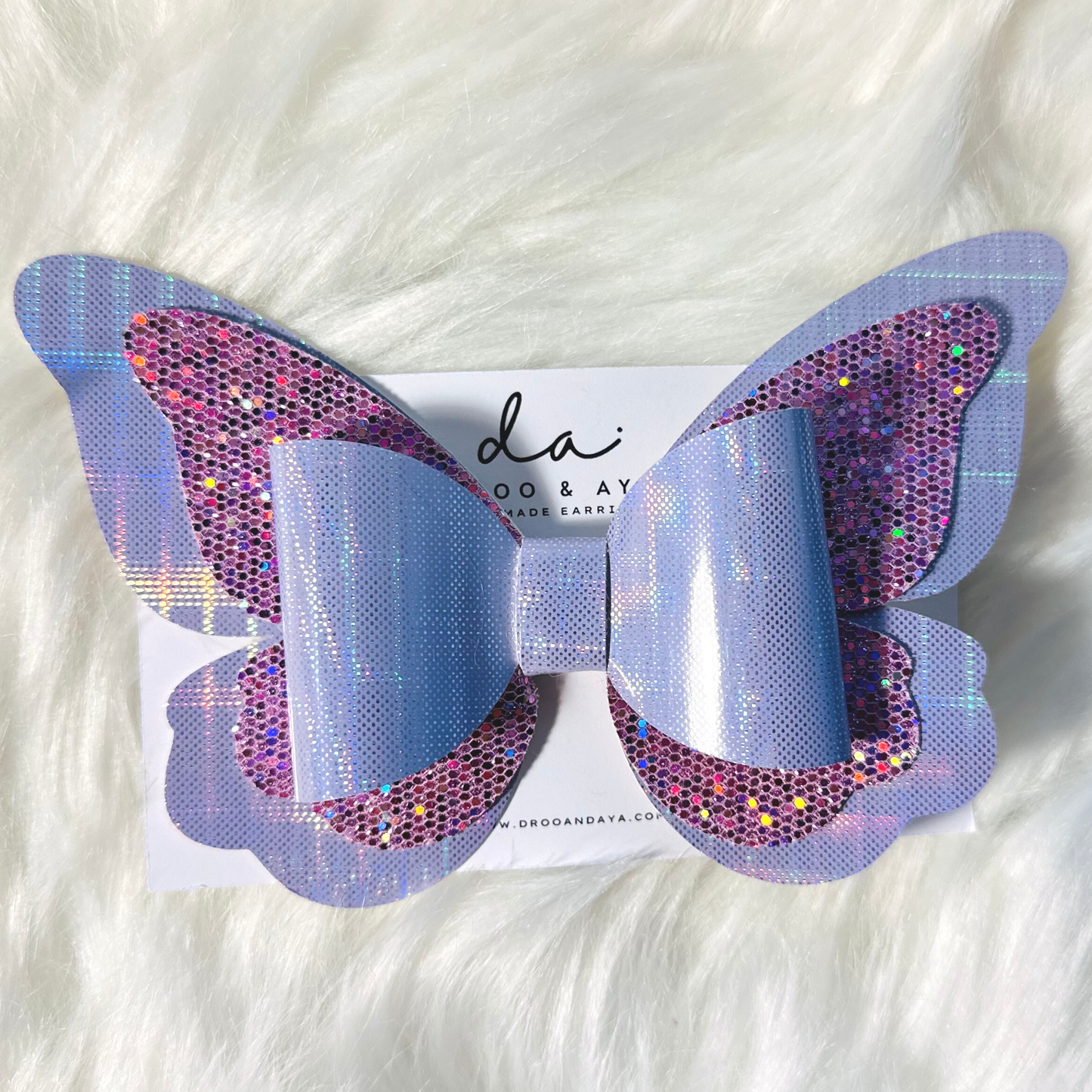 Purple Layered Butterfly Shape Hairbow