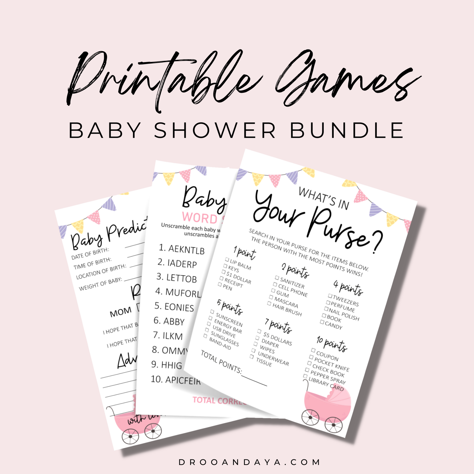 Baby Shower Games Bundle Printable