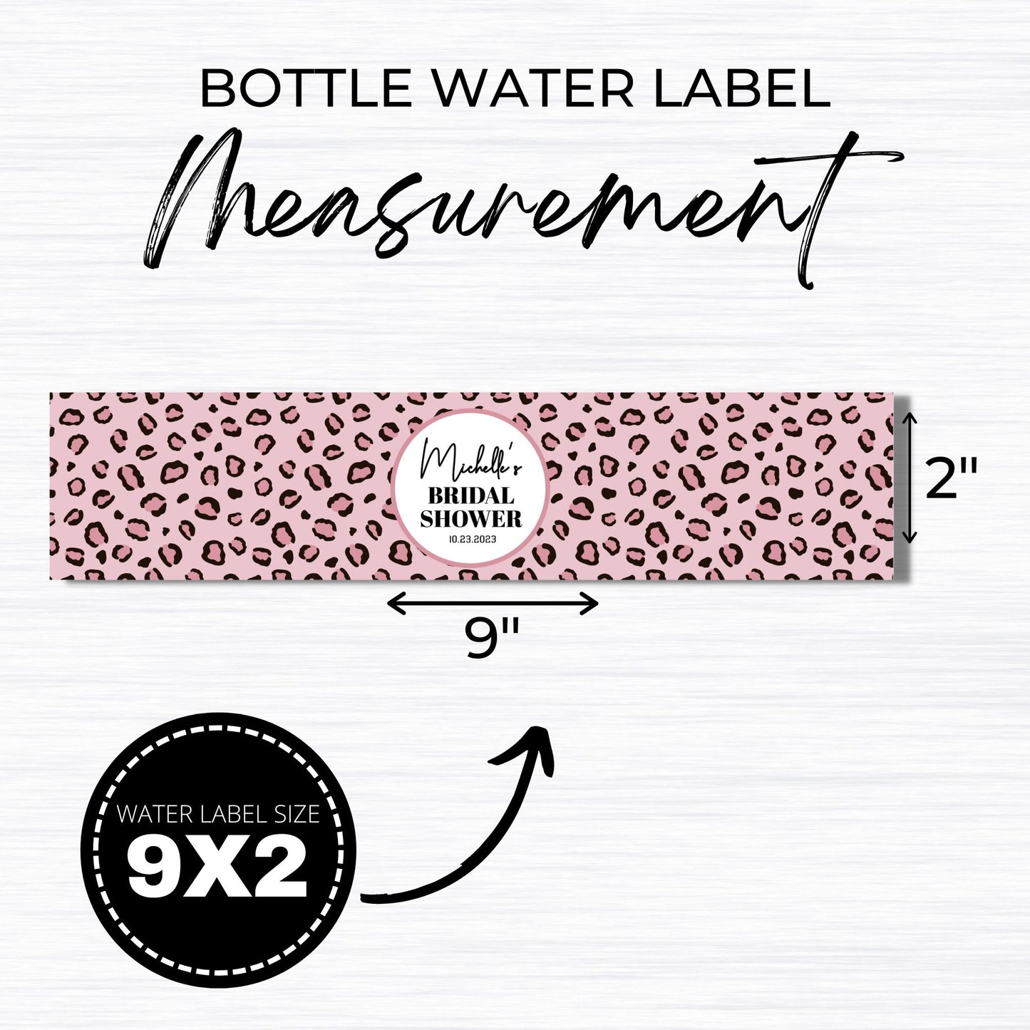 Pink Leopard Theme Water Bottle Label Template