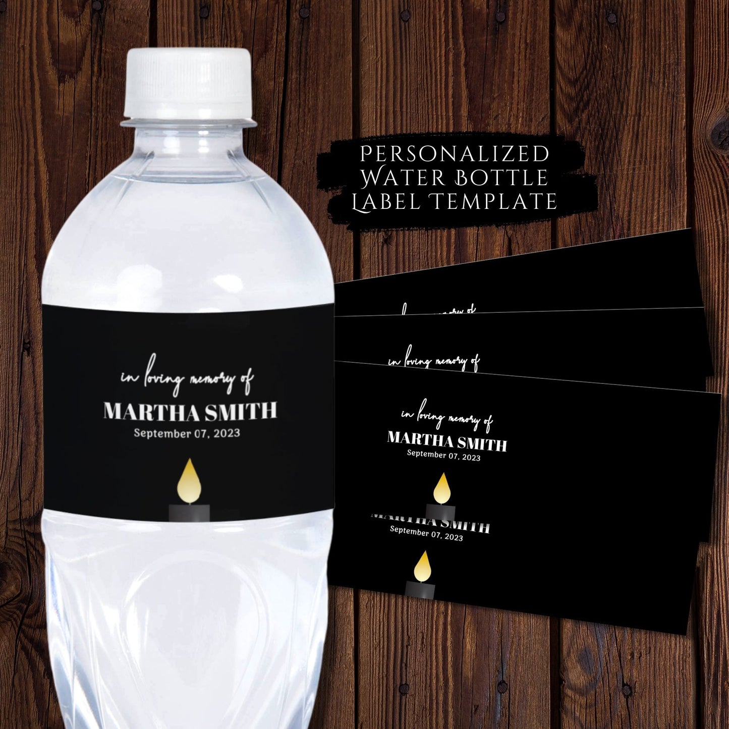 Funeral Water Bottle Label Template