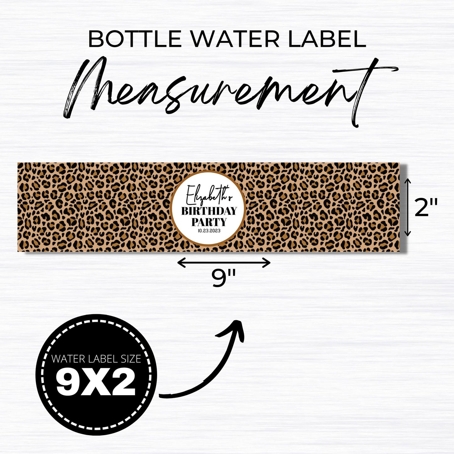 Leopard Theme Water Bottle Label Template